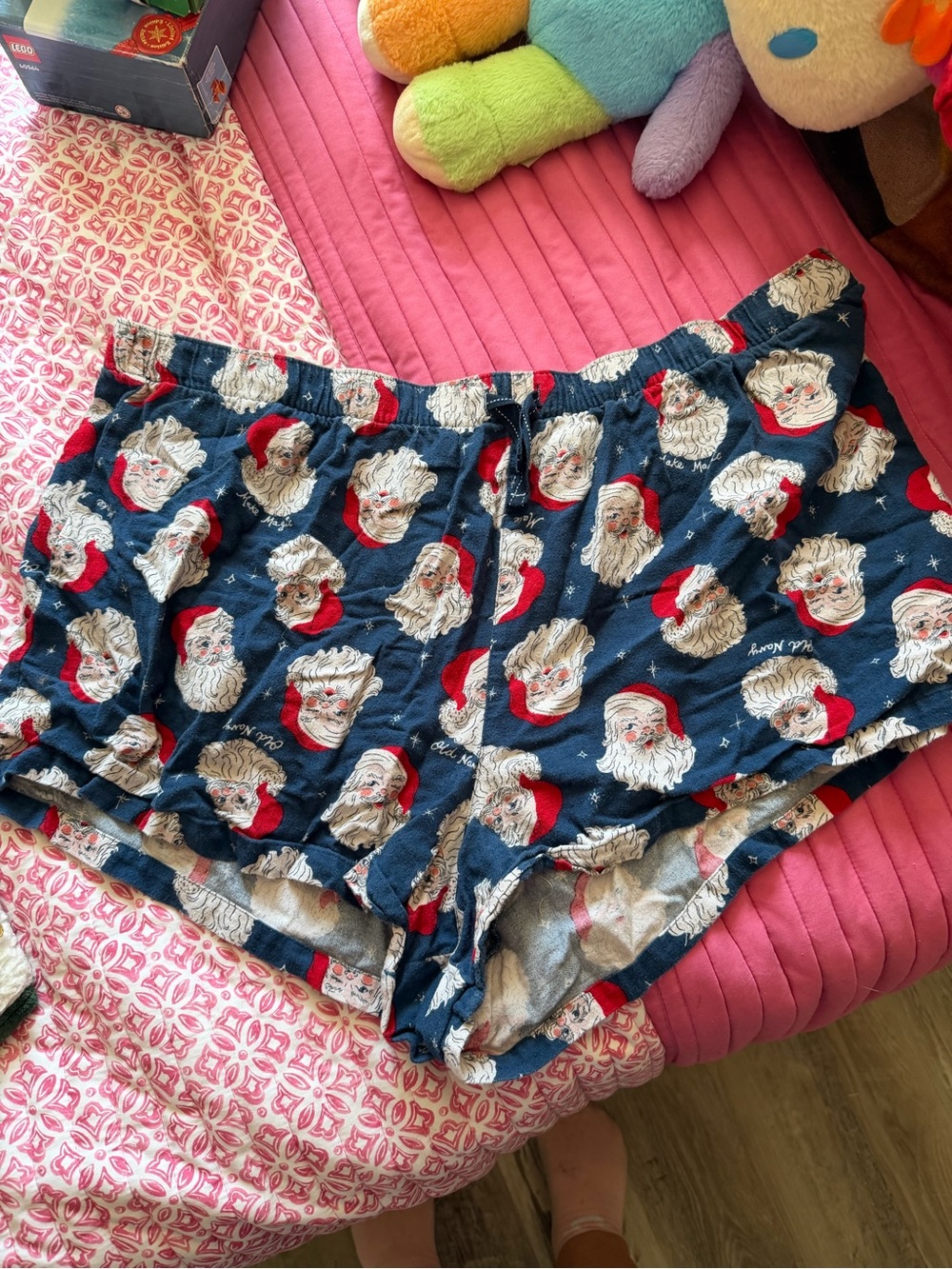 Plus Size 2X Santa Christmas Old Navy Blue Pajama Shorts